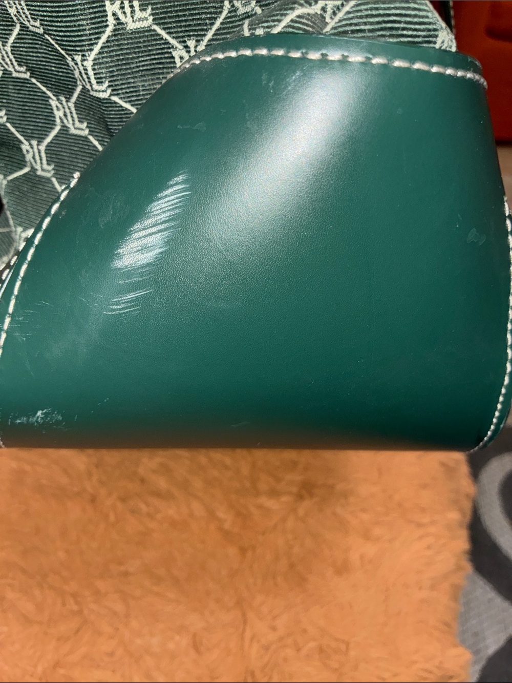 Ralph Lauren Dark Green All-Over RL Logo Tote - Picture 13 of 16